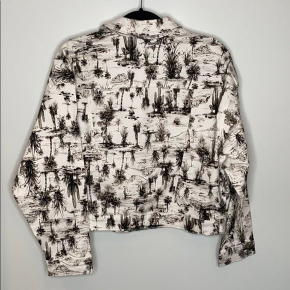 Addition Elle Women All Over Printed Cropped Boyfriend Jean Jacket Plus Size X - Picture 8 of 12